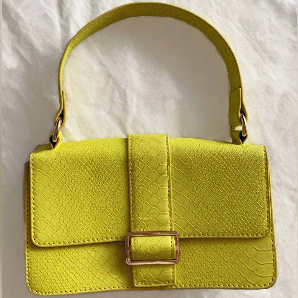 Missguided Neon Yellow Python Handbag - image 1